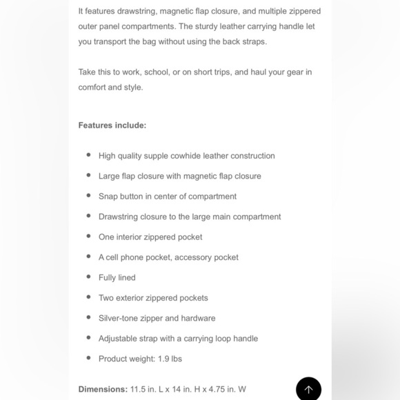 Amerileather Miles  (#1513-025) Leather Red Multi Pockets Versatile Backpack - Picture 15 of 16